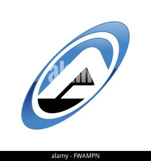 Initial A Letter Global Tech Sports Stock Vector