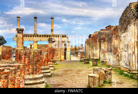 Ancient ruins of the Forum in Pompeii Stock Photo