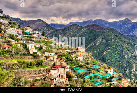 View of Ravello village on the Amalfi Coast Stock Photo