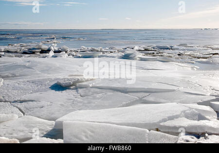 Ice on the Gulf of Finland in March Stock Photo