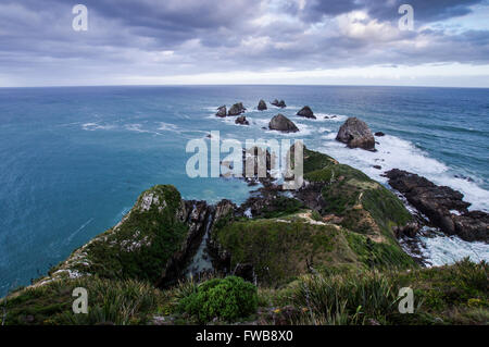 Rocky islets of Nugget Point in Catlins (Otago, New Zealand) Stock Photo