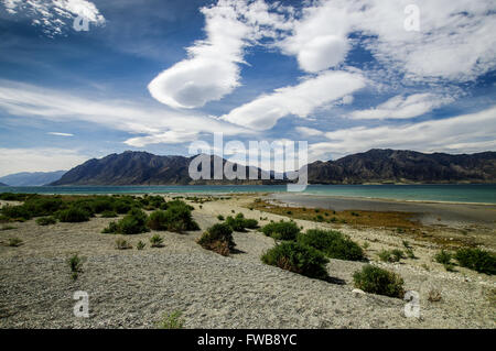 Lake Hawea in Otago province, New Zealand (South Island) Stock Photo