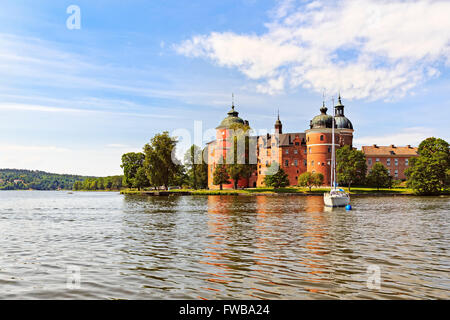 Gripsholm castle on lake Mälaren, Mariefred, Strängnäs, Södermanland County, Sweden Stock Photo