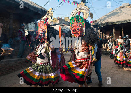 Nepal; Bhaktapur, Folklore Stock Photo