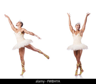 Man in ballet tutu isolated on white Stock Photo - Alamy