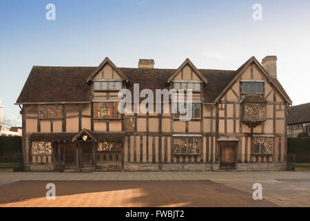 Shakespeare birthplace, view of the house in which William Shakespeare was born, Henley Street, Stratford Upon Avon, England, UK Stock Photo