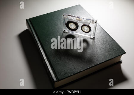 book and a cassette, music education concept. Stock Photo