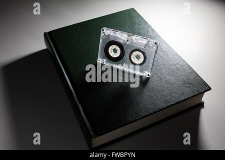 book and a cassette, music education concept. Stock Photo