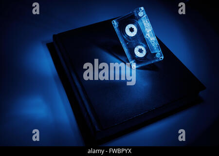 book and a cassette, music education concept. Stock Photo