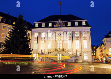 Bonn Rathaus at night Stock Photo