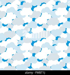 Clouds in blue sky seamless pattern Stock Vector