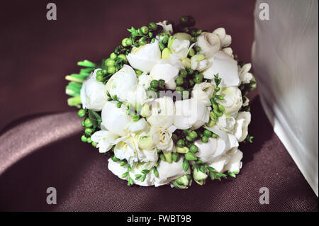 Beautiful white wedding bouquet Stock Photo