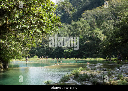 Water pools at Semuc Champey, Guatemala Stock Photo