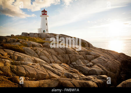 Peggys  Cove lighthouse in Nova Scotia Canada Stock Photo