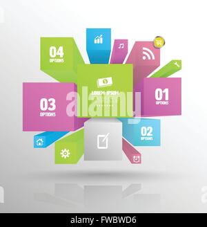 Boxes banner abstract background of color. Vector illustration. Stock Vector