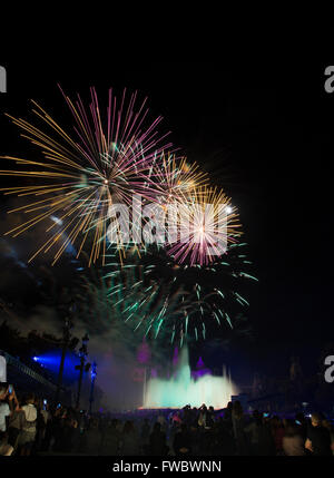 Fireworks at La Merce Festival, Barcelona, Spain Stock Photo