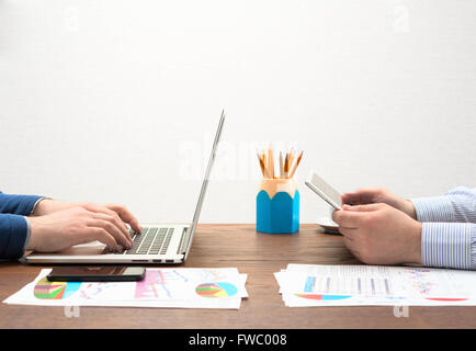 workplace of two businessman's Stock Photo