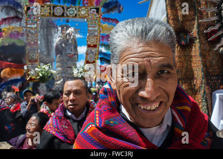 Chichicastenango, Quiche, Guatemala, Central America. Processions of Festival of Santo Thomas.  On Easter Sunday The Comrades (C Stock Photo