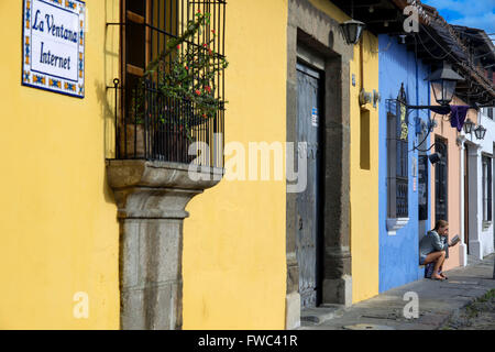 Antigua, UNESCO World Heritage Site, Guatemala, Central America. Colonial architecture, Antigua City Stock Photo