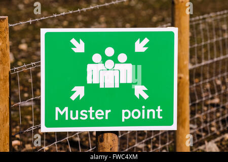 Emergency muster point on a construction site. Stock Photo