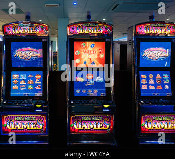 Games machines in a casino Stock Photo