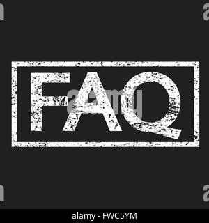Stamp  FAQ word Stock Vector