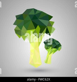 Broccoli geometric healthy vegetables illustration Stock Vector