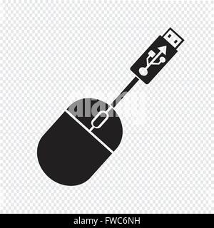 Usb Computer Mouse Icon Stock Vector