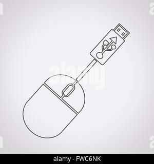 Usb Computer Mouse Icon Stock Vector