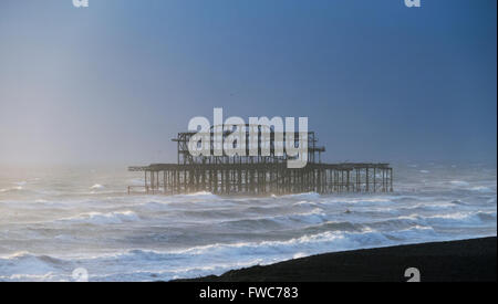 Brighton West Pier, Brighton beach, Brighton, England. Stock Photo