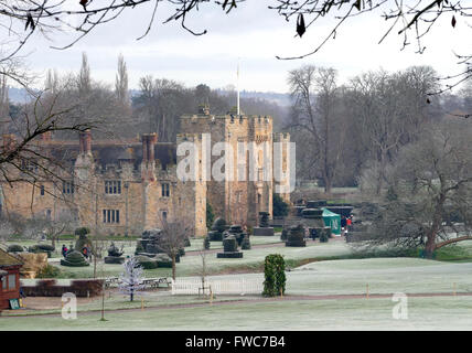 Sunset at Hever Castle, Kent, Britain - Family home of Anne Boleyn, Queen of England from 1533 to 1536. Stock Photo