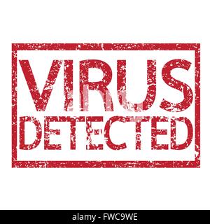 Stamp text VIRUS DETECTED Stock Vector
