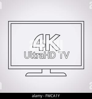 4K UltraHD TV icon Stock Vector