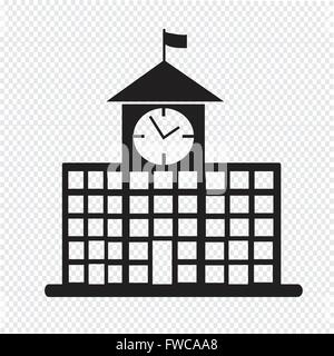 school building icon Stock Vector