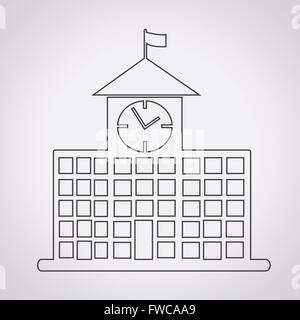 school building icon Stock Vector
