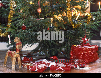 Christmas gifts under the Christmas tree Stock Photo