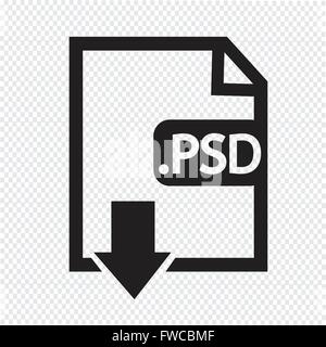 Image File type Format PSD icon Stock Vector