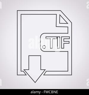 Image File type Format TIF icon Stock Vector