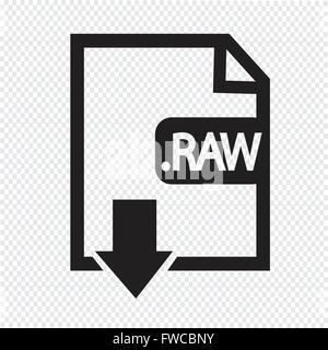 Image File type Format RAW icon Stock Vector
