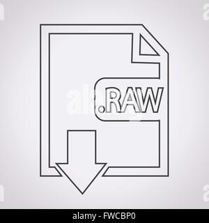 Image File type Format RAW icon Stock Vector