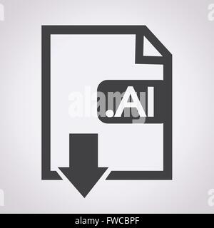 Image File type Format AI icon Stock Vector