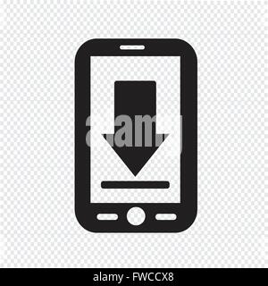 Mobile Phone Download Icon Stock Vector