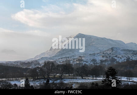 Views of Gau Craig Cadair Idris from the village of Brithdir Gwynedd ...