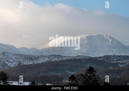 Views of Gau Craig Cadair Idris from the village of Brithdir Gwynedd ...