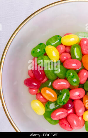 A bowl of colorful jelly beans Stock Photo