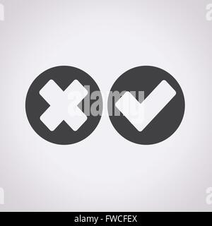 check mark icon Wrong and right Stock Vector