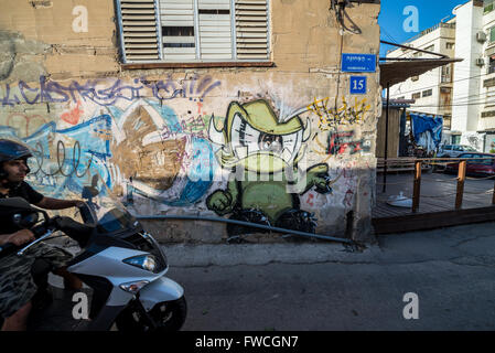 graffiti in Florentin neighborhood, Tel Aviv city, Israel Stock Photo