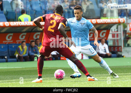 Stadium Olimpico, Rome, Italy. 03rd Apr, 2016. Serie A football league. Derby Match SS Lazio versus AS Roma. Felipe Anderson Credit:  Action Plus Sports/Alamy Live News Stock Photo
