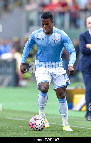 Rome, Italy. 03rd Apr, 2016. Balde Keita in action during the Serie A match between SS Lazio and AS Roma at Stadio Olimpico on April 3, 2016 in Rome, Italy.  Credit:  marco iorio/Alamy Live News Stock Photo