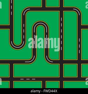 City Roads Seamless Pattern Texture Background Stock Vector
